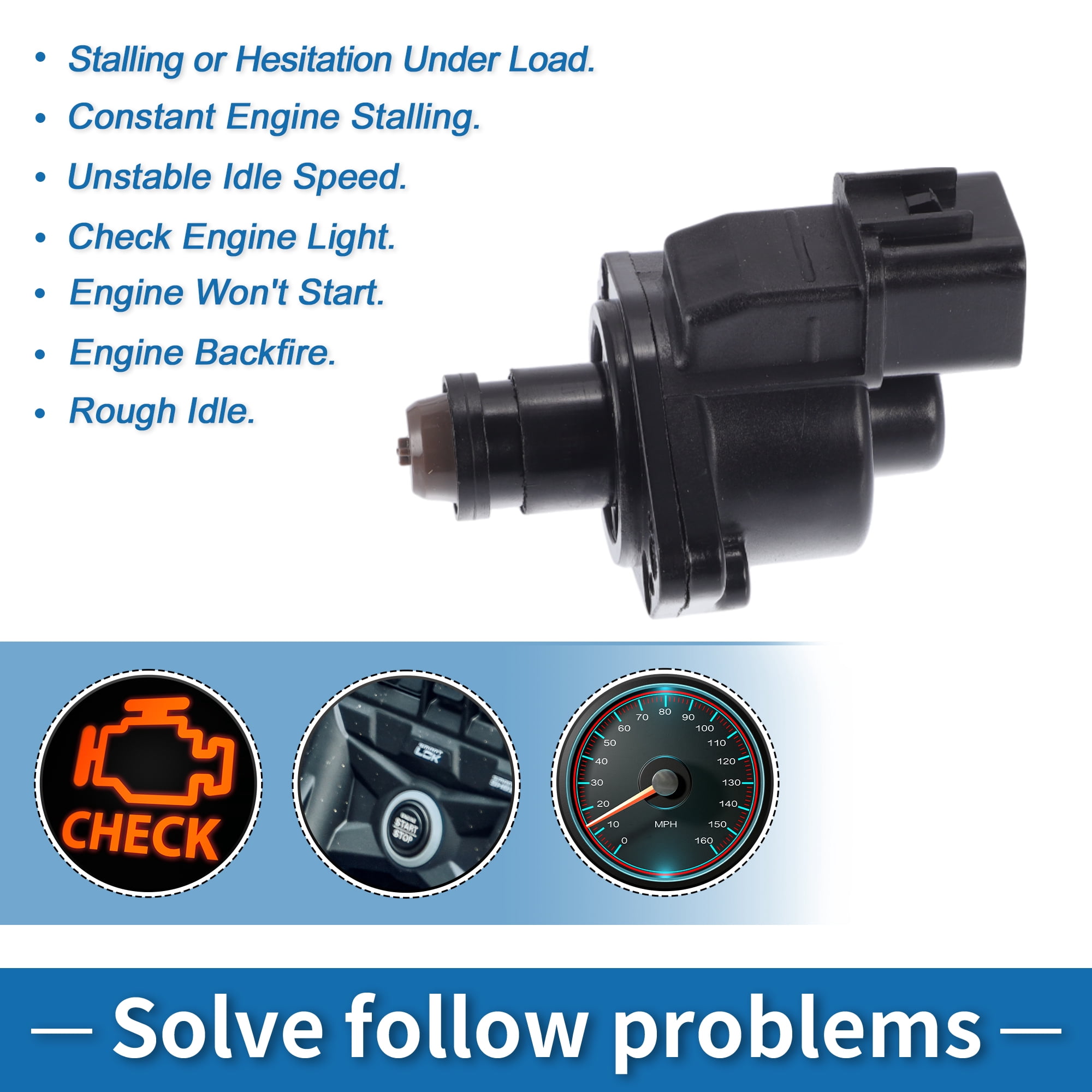 Unique Bargains Car Idle Air Control Valve for Chevrolet Tracker 2.0L L6 Replace No.E9T18071 IACV Idle Motor Idle Air Control Valve for Stable Engine Operation