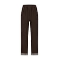 thumbnail image 2 of TaTaai Womens Casual Wide Leg Pants Linen Feel Drawstring Elastic Waist Solid Color Loose Trousers for Daily 1-Pack Gift, 2 of 5
