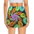 thumbnail image 3 of Picia Hippie Style Pattern Women's 2 in 1 Athletic Running Shorts High Waisted Workout Casual Gym Sweat Shorts with Comfy Liner Zipper Pockets-Small, 3 of 9