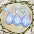 thumbnail image 5 of Twfbrm 3 Pcs Easter Eggs Ornaments, Easter Decorations 2 inch Floral Plastic Easter Hanging Egg with Ropes, Easter Basket Stuffers Handmade Farmhouse Decorative Eggs Baubles for Tree Party Home, 5 of 6