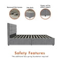 thumbnail image 6 of CosmoLiving Serena Upholstered Bed with Drawers, Bedroom Storage, King, Light Gray Velvet, 6 of 22