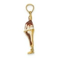 thumbnail image 2 of FJC Finejewelers 14k Yellow Gold Chocolate Ice Cream Sundae with Cherry Top Charm, 2 of 3