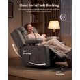thumbnail image 2 of LAZZO Nursery Recliner Chair, Power 320° Swivel Chair with Remote, Cup Holder, Adjustable Armrest, Footrest, Gray, 2 of 9