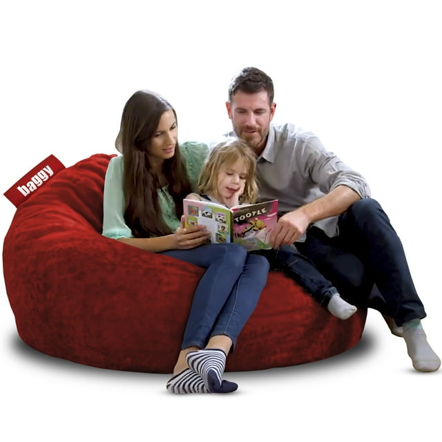 Puff Cama Queen Size Baggy Puff Baggy 2 en 1 Rojo 180 x 150 cm