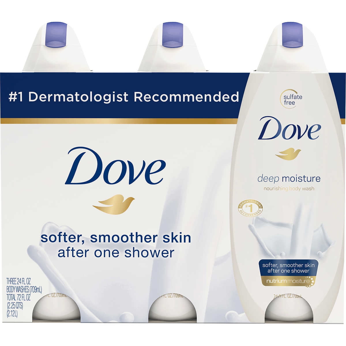 Dove Body Wash Deep Moisture 24 oz, 3 Pack