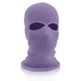 thumbnail image 2 of 2-Hole Knitted Ski Mask Full Face Mask Cover Neck Gaiter Winter Balaclava Warm Beanie for Outdoor Sports Light Purple One Size, 2 of 3