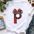thumbnail image 3 of Ropa de verano de manga corta de Disney para niños, camisetas de algodón con estampado de letras de Minnie Mouse, camisetas de la AZ para niños, camisetas Y2k para niños y niñas, 3 of 5