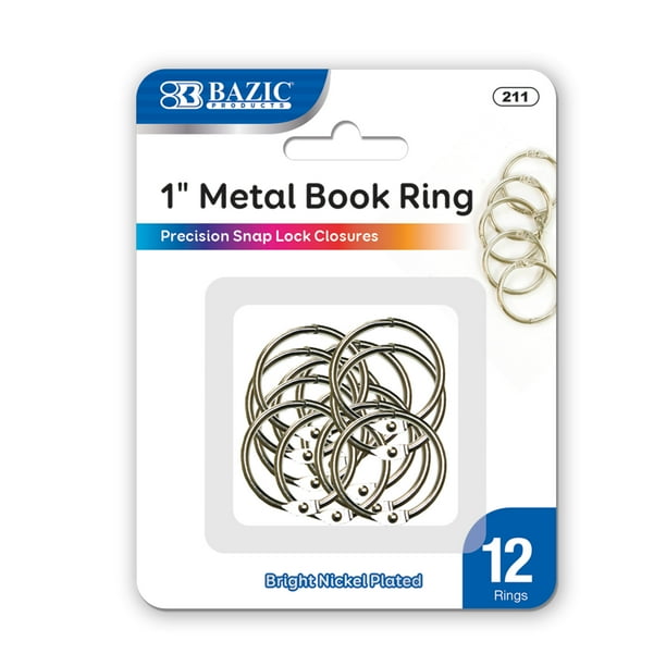 BAZIC Loose Leaf Binder Ring 1", Book Rings Binder Rings, Nickel Plated