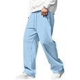 thumbnail image 2 of Resicozy Baggy Sweatpants Men Wide Leg Drawstring Waist Straight Sweat Pant 2026 Casual Workout Gym Athletic Trousers with Pockets Sky Blue 2XL, 2 of 4