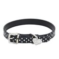 thumbnail image 1 of Collar de perro Sunnimix punteado con colgante de corazón de PU tamaño S M L, 1 of 8