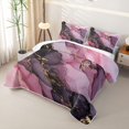 thumbnail image 3 of Homewish Black Pink Marble Twin Quilt Set,Modern Aesthetic Art Twin Coverlet Set,2pcs, 3 of 7