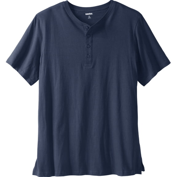 KingSize Men's Big & Tall Shrink-Less Longer Length Lightweight Henley T-Shirt
