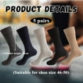 thumbnail image 5 of Wool Socks , Solid Color Boot Socks 5 Pair, Ideal For Hiking, Climbing, Biking,And Outdoor Work, 5 of 5