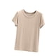 thumbnail image 2 of Pijama de manga corta para mujer, color liso, manga corta, camiseta fina, pijama de manga corta, blusa de poliéster, 2 of 8