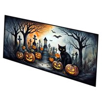 Carolines Treasures DAC2224HRM2858 0.2 x 28 x 58 in. Black Cat Spooky Halloween Runner Mat