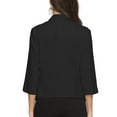 thumbnail image 3 of UTTOASFAY Coat Women'S Open Front Light Cardigan 3/4 Sleeve Thin Chiffon Blazer Black L, 3 of 9