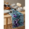 thumbnail image 6 of Purple Flower Spring Table Runner Cotton Linen 36 Inch Holiday Dresser Scarves,Blue Vintage Mottled Walls Retro Tablerunner for Kitchen Coffee Dining Bedroom Living Room Dinner Scarf Décor 13''x36'', 6 of 9