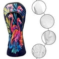 thumbnail image 3 of Golf Club Headcovers High Quality Waterproof Leather Golf Head Cover Set Men Women Driver Head Cover Exclusive Gift for Golf Lovers Blue Flamingo, 3 of 5