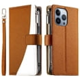 thumbnail image 1 of Funda cartera GANGXUN para iPhone 13 Pro , cuero PU con tarjetero, cremallera, correa de mano, soporte y protección 638°, 1 of 6