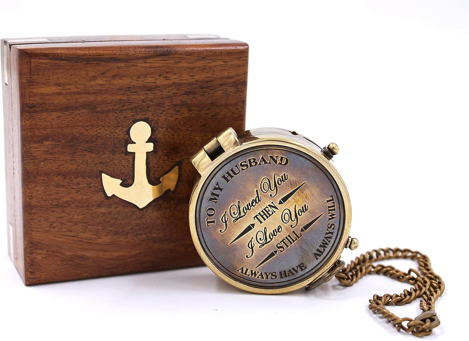 to My Husband I Loved You, Camping Compass Engraved with Gift Compass - Always Have Always Will.