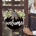 thumbnail image 6 of Morttic Welcome Sign for Front Door,Handcrafted Welcome Door Sign, 11.8 Inch Welcome Sign Wreath for Front Porch Hanging Sign Decor Farmhouse Porch Spring Welcome Sign for Wall Outside(Black), 6 of 6