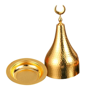 HOMEMAXS Golden Iron Alloy Cake Plate with Cover for Home Use and Parties 1 Piece