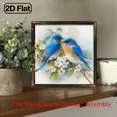 thumbnail image 5 of 2D Flat, 1pc Chic Bluebirds Flowers Art Wooden Sign, 8 Inch Frame Farmhouse Style Wall Decor for Bathroom, Garden, Cafe, Office Ideal Gift for Holidays, Bird Decor, 5 of 9