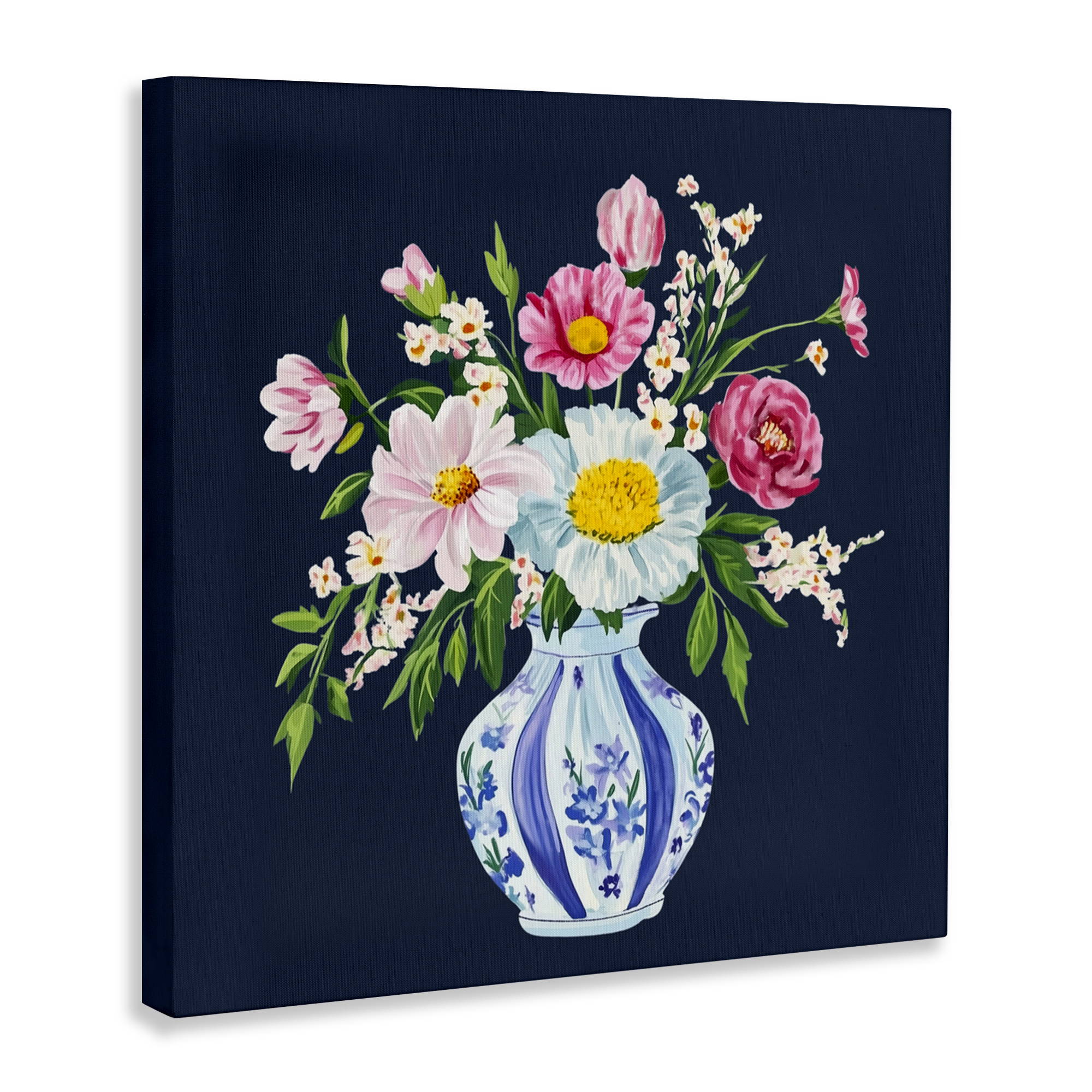 Spring Chinoiserie Vase Canvas Wall Art, design by Yen
