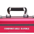 thumbnail image 4 of Estuche portátil para guardar cosméticos HUOGUO con cierre para mujer, color rojo, 4 of 5
