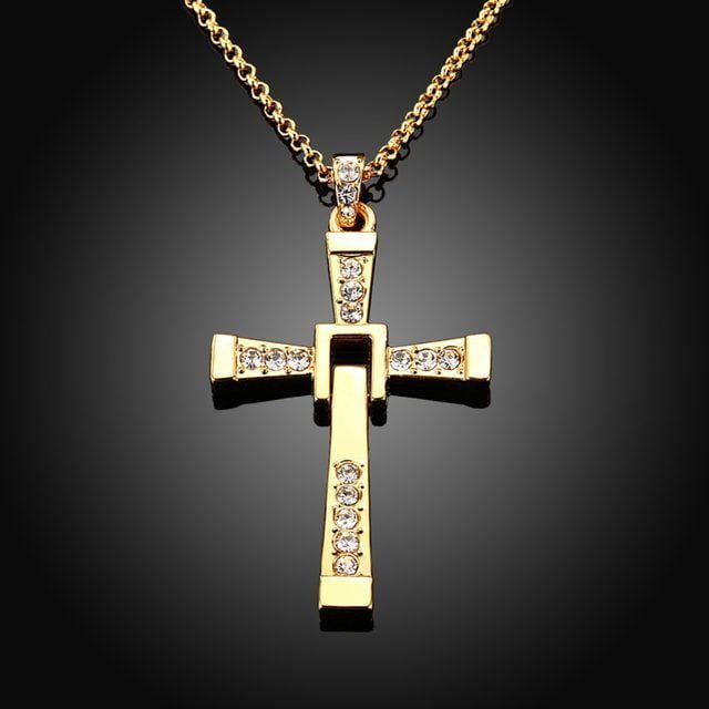 Stainless Steel Crucifix Cross Pendant Necklace Silver Gold BLK Men Women Chain Stainless Steel Crucifix Cross Pendant Necklace Silver Gold BLK Men Women Chain