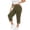 Army Green, variant on Capri Pants for Women Drawstring Elastic Waist Straight Leg Side Slit Pants Hip Lifting Casual Pants with Pockets
