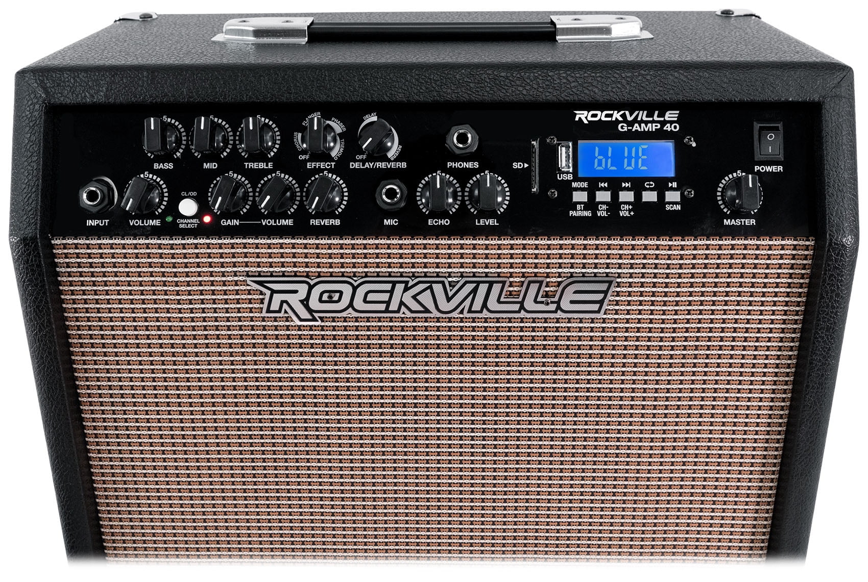 Rockville G-AMP 40 Guitar Combo Amplifier Amp Bluetooth/Mic In/USB/Footswitch