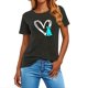 thumbnail image 4 of Mujeres Manga Corta de Verano Tops Pascua Impresa Cuello Redondo, Blusa de Moda Casual para la Primavera, 4 of 5