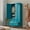 Blue, variant on Elegant 71'' Farmhouse Metal  Wardrobe Cabinet with Hanging Rod, 2 Barn Doors Armoire Closet with 2-Drawers for Bedroom,Home,Office,Black
