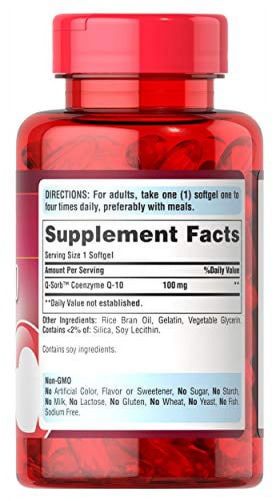 Puritans Pride CoQ10 100mg, Supports Heart Health, 240 Rapid Release Softgels