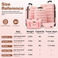 thumbnail image 4 of 3 Pieces Luggage Sets(20"carry on+bags),PC+ABS Hardshell Lightweight Suitcase with TSA Lock,Pink, 4 of 11