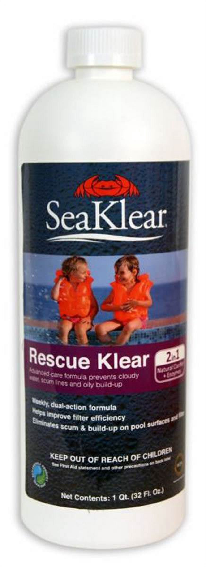 SeaKlear 1010300 Rescue Klear Swimming Pool Water Natural Clarifier Quart Bottle