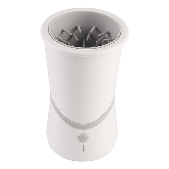 Limpiador De Patas De Perro, Cerdas Suaves Automáticas, Taza De Lavado De Pies Para Mascotas Extraíble, Recargable, De Poco Ruido, Para Gatos, Color Blanco