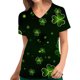 thumbnail image 1 of Puntoco moda mujer St. Patrick'S Day estampado manga corta cuello en V tops enfermería uniforme de trabajo Puntoco Puntoco-4490, 1 of 5
