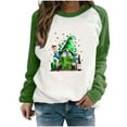 AUNVITO Trendy Women's St. Patrick's Day Casual Printed Crew Neck Long