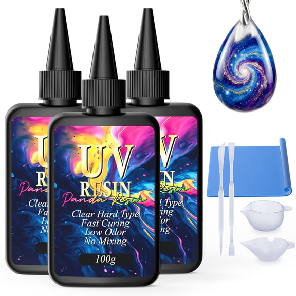 Panda Resin 300g UV Resin – Crystal Clear, Fast Curing, Hard UV Resin for DIY Crafts, Casting & Jewelry Making