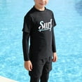 thumbnail image 6 of Boys' Summer Rash Guard Swimsuits for Kids Long Sleeve Tops & Pants Letter Print Swimsuit Set For Kid 3 Pieces Summer Beach Wear, 6 of 7