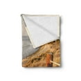 thumbnail image 2 of Beach Pathway Soft Flannel Fleece Throw Blanket, USA Pacific Coast Boardwalk to Leo Carrillo State Beach Malibu California, Cozy Plush for Indoor and Outdoor Use, 70" x 90", Multicolor, by Ambesonne, 2 of 5