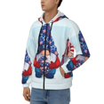 thumbnail image 3 of Kdxio Cute Gnomes in USA1 Print Men Hoodies Casual Hoodies for Men with Zip Pockets Full Zip Long Sleeve Sweatshirt Sports Hooded Jacket-Small, 3 of 5