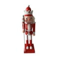 thumbnail image 3 of Cascanueces navideño de 9,84'' de alto, adorno de cascanueces navideño de madera rojo blanco, 3 of 9
