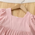 thumbnail image 6 of XXWXYD Little Girls Dress Long Sleeve Square Neck Solid Multi Tier A Line Big Swing Dresses Fall Spring Casual Church Par𝗍y Princess Flared Gown 2 to 7 Years Formal, 6 of 6
