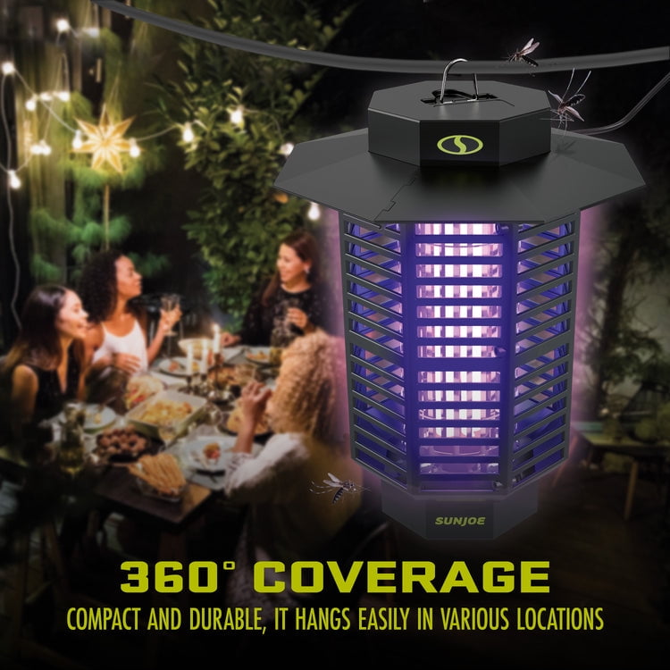 Open Box Sun Joe SJ-BZ18W | 18-Watt UV Indoor/Outdoor Bug Zapper | 1600 sq ft Coverage | Whisper Quiet Operation | For Mosquitos, Flies, Gnats, Moths, and More