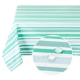 thumbnail image 4 of ZOPZO Waterproof Rectangle Tablecloth, Gray-Green, 60W x 102L Inch, for Dining Room, Kitchen or Party Table, Striped Design, 4 of 9
