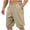 01 Khaki, variant on Mavick Men's Pants Baggy 3/4 Shorts Casual Drawstring Summer Wide Leg Pants