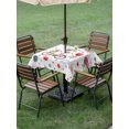 thumbnail image 5 of Square Outdoor Tablecloth with Umbrella Hole 250 Anniversary Table Cloth Waterproof Patio Table Cover Independence Day Fireworks Bicycle Florals Zipper Tablecloths for Picnic Camping 60x60 Inch, 5 of 8
